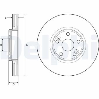 Jeu de 2 disques de frein avant DELPHI BG4746C pour RENAULT SCENIC 1.9 DCI RX4 - 102cv