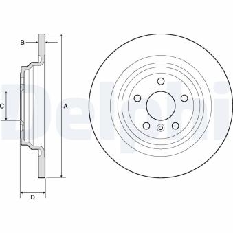Jeu de 2 disques de frein arrière DELPHI [BG4754C]