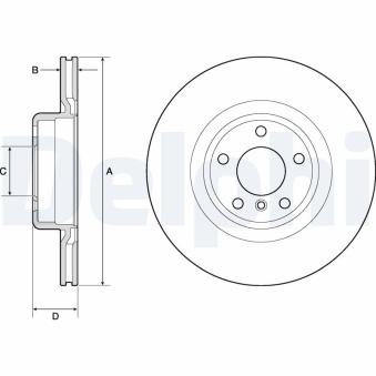 Jeu de 2 disques de frein arrière DELPHI BG4755C pour BMW Série 1 120 d - 184cv
