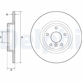 Jeu de 2 disques de frein arrière DELPHI BG4766C pour JAGUAR XE 2.0 D - 180cv