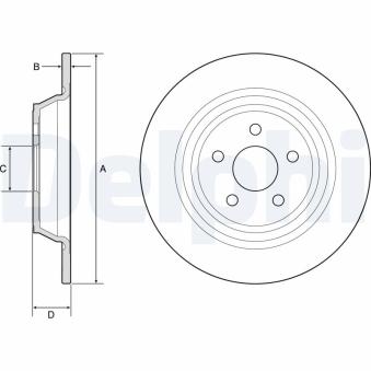 Jeu de 2 disques de frein arrière DELPHI BG4782C pour MAZDA 5 2.0 EcoBlue - 120cv