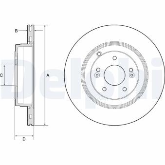 Jeu de 2 disques de frein arrière DELPHI BG4794C