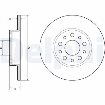 Jeu de 2 disques de frein arrière DELPHI OEM 52048985