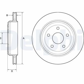 Jeu de 2 disques de frein arrière DELPHI [BG4802C]