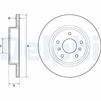Jeu de 2 disques de frein arrière DELPHI BG4807C pour AUDI Q8 E-TECH 145 - 143cv