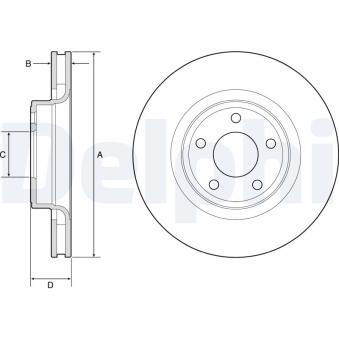 Jeu de 2 disques de frein arrière DELPHI OEM 2470367 Jeu de 2 disques de frein arrière DELPHI OEM 2470367