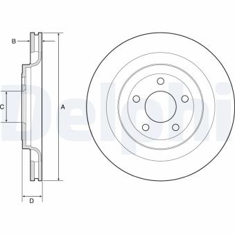 Jeu de 2 disques de frein arrière DELPHI BG4832C pour NISSAN X-TRAIL 2.0 dCi ALL MODE 4x4-i - 177cv