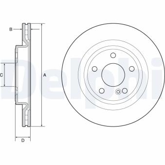 Jeu de 2 disques de frein arrière DELPHI BG4927C pour MERCEDES-BENZ CLASSE GLA GLA 250 Flex - 211cv