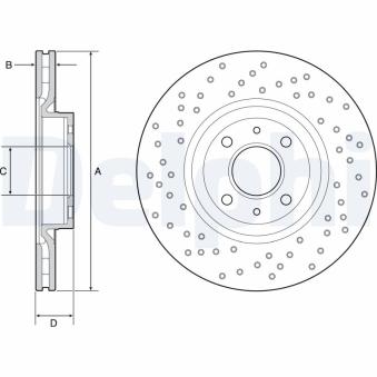 Jeu de 2 disques de frein avant DELPHI BG4943C pour MINI MINI 1.6 D Multijet - 105cv