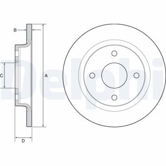 Jeu de 2 disques de frein arrière DELPHI [BG4954C]