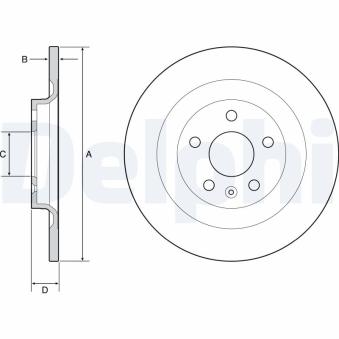 Jeu de 2 disques de frein arrière DELPHI BG4966C pour VOLVO XC40 2.0 D3 AWD - 150cv