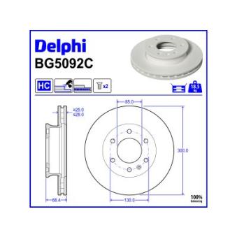 Jeu de 2 disques de frein avant DELPHI [BG5092C]