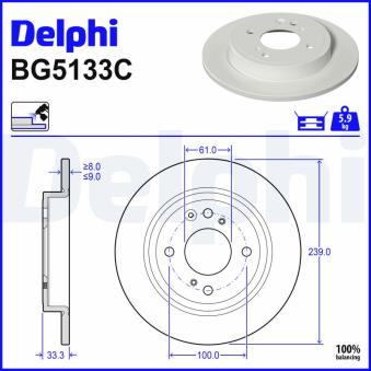 Jeu de 2 disques de frein arrière DELPHI OEM 42510TZEJ00 Jeu de 2 disques de frein arrière DELPHI OEM 42510TZEJ00