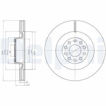 Jeu de 2 disques de frein avant DELPHI [BG9018]