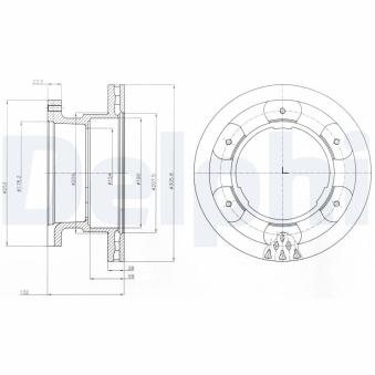 Jeu de 2 disques de frein arrière DELPHI BG9069 pour MERCEDES-BENZ GLC 70C14 V. 70C14 V/P - 140cv