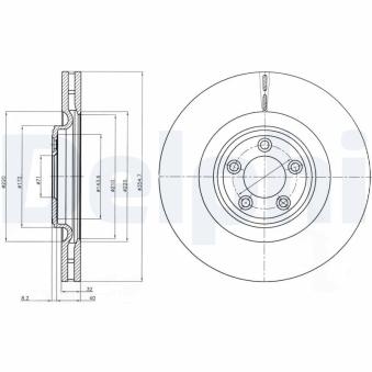 Jeu de 2 disques de frein avant DELPHI OEM C2C25337