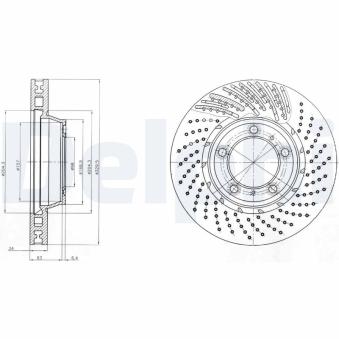 Disque de frein avant gauche DELPHI OEM 99635140902 Disque de frein avant gauche DELPHI OEM 99635140902