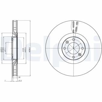 Jeu de 2 disques de frein avant DELPHI OEM 4249F6