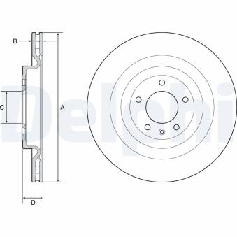 Jeu de 2 disques de frein arrière DELPHI OEM LR189047