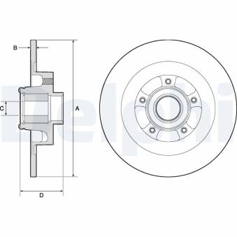Jeu de 2 disques de frein arrière DELPHI OEM 432021878R