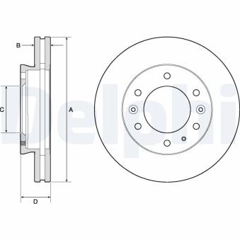 Jeu de 2 disques de frein avant DELPHI [BG9140C]