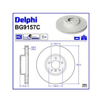 Jeu de 2 disques de frein avant DELPHI BG9157C pour TOYOTA CAMRY 330 e - 252cv