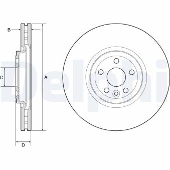 Jeu de 2 disques de frein avant DELPHI OEM LR090685