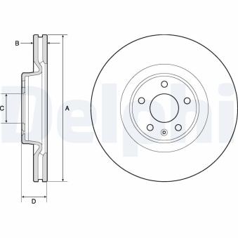 Jeu de 2 disques de frein avant DELPHI OEM 8W0615301P