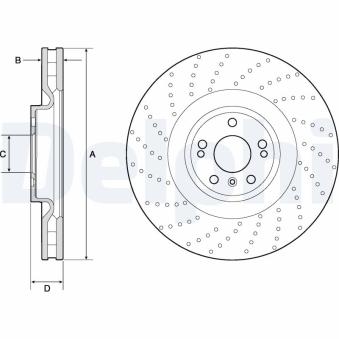 Jeu de 2 disques de frein avant DELPHI OEM 1664211600