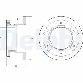 Jeu de 2 disques de frein arrière DELPHI [BG9201]