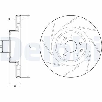 Jeu de 2 disques de frein avant DELPHI BG9224C pour RENAULT MEGANE 2.0 TCe 220 - 220cv