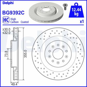 Jeu de 2 disques de frein avant DELPHI BG9392C