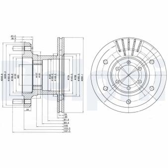 Jeu de 2 disques de frein avant DELPHI OEM 93814391 Jeu de 2 disques de frein avant DELPHI OEM 93814391
