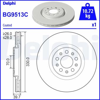 Jeu de 2 disques de frein avant DELPHI OEM 52181509
