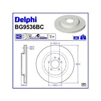 Jeu de 2 disques de frein avant DELPHI OEM LR161905 Jeu de 2 disques de frein avant DELPHI OEM LR161905