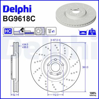 Jeu de 2 disques de frein avant DELPHI OEM a1774210000