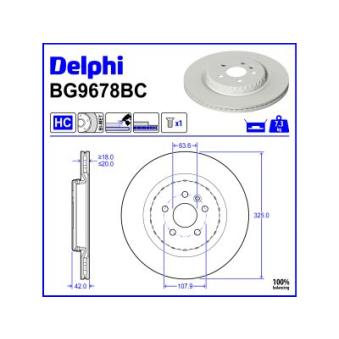 Jeu de 2 disques de frein arrière DELPHI OEM LR141725 Jeu de 2 disques de frein arrière DELPHI OEM LR141725
