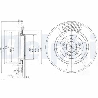Jeu de 2 disques de frein avant DELPHI [BG9759]