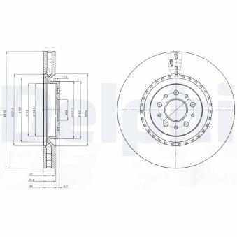 Jeu de 2 disques de frein avant DELPHI OEM 51768587