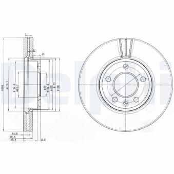 Jeu de 2 disques de frein avant DELPHI OEM G31Y26251