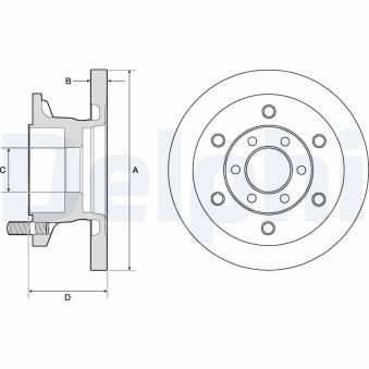 Jeu de 2 disques de frein avant DELPHI OEM 42470842