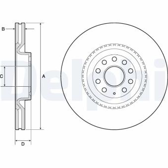 Jeu de 2 disques de frein avant DELPHI BG9952 pour SEAT LEON 1.6 TDI - 90cv