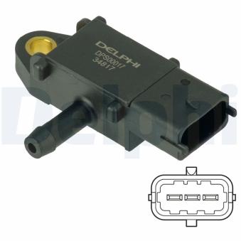 Capteur, pression des gaz échappement DELPHI DPS00017 pour VOLKSWAGEN SCIROCCO 1.7 CDTI - 110cv