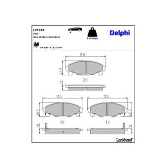 Jeu de 4 plaquettes de frein avant DELPHI [LP1064]