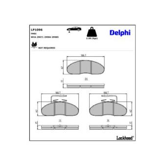 Jeu de 4 plaquettes de frein avant DELPHI [LP1096]