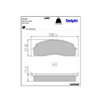 Jeu de 4 plaquettes de frein avant DELPHI OEM vbp192