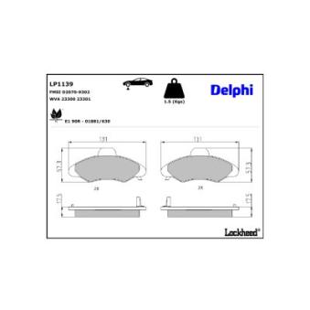 Jeu de 4 plaquettes de frein avant DELPHI [LP1139]