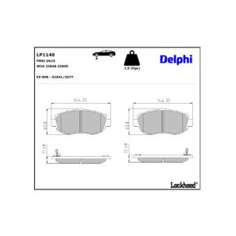 Jeu de 4 plaquettes de frein avant DELPHI OEM 0449130350