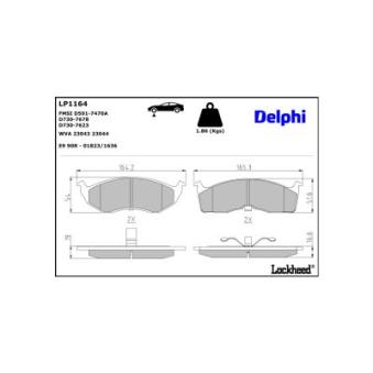 Jeu de 4 plaquettes de frein avant DELPHI OEM 04897664AA