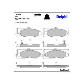 Jeu de 4 plaquettes de frein avant DELPHI OEM 5520080E10